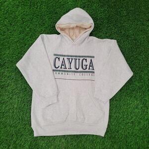 Vintage Cayuga Community College Hoodie Womens L 21x27 SUNY Baggy USA